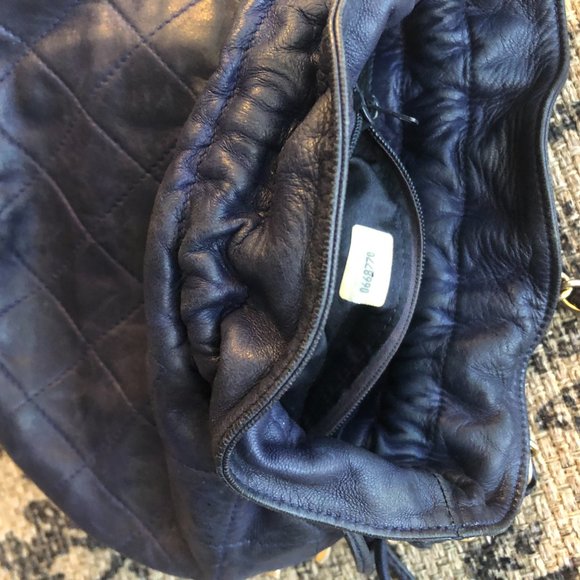 Vintage Chanel Blue Lambskin Mini Drawstring Bucket Bag from BULLOCKS WILSHIRE - Picture 4 of 4